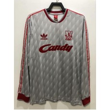 Liverpool 89/91 Away Grey Long Sleeve Soccer Jersey